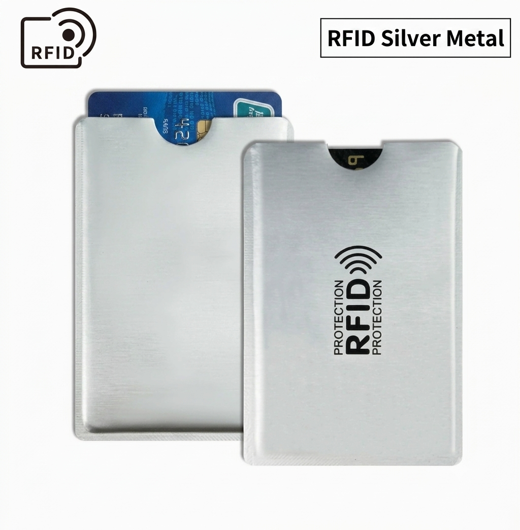 RFID metal silver anti-theft card holder