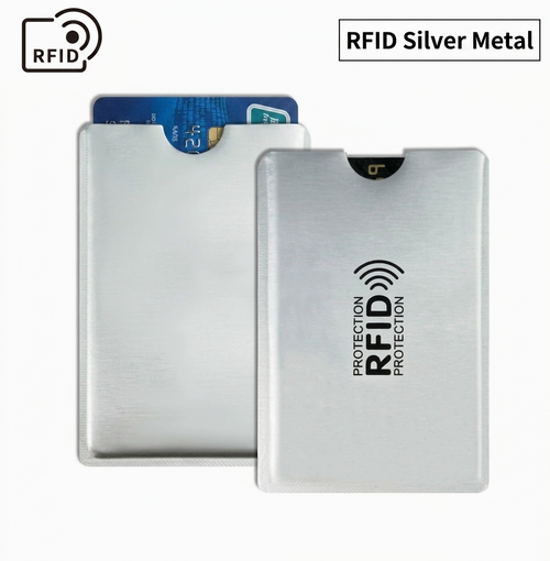 RFID metal silver anti-theft card holder