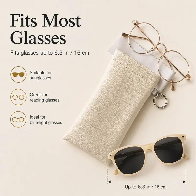 LAST DAY BUY 1 GET 1 FREE🎁-Soft PU Leather Sunglasses Pouch Elastic Opening Eyeglasses Bag