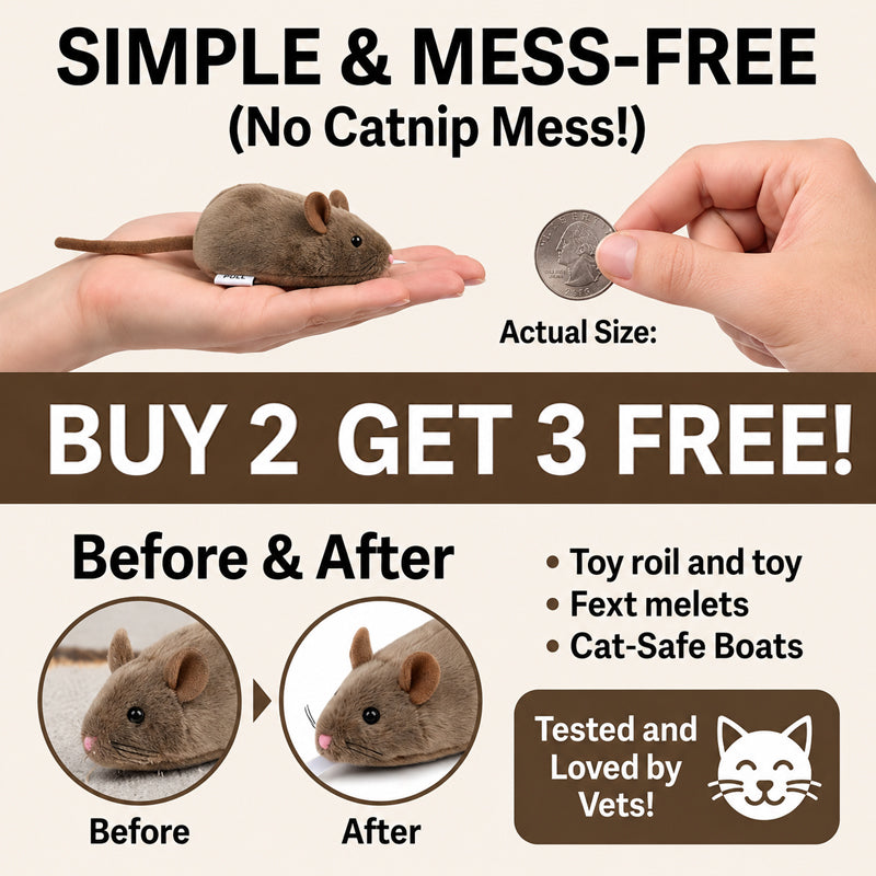 🎁LAST DAY SALE ! 50% OFF—Say Goodbye to Boredom: The Wind-Up Mouse That Drives Cats Wild! 🐭💥