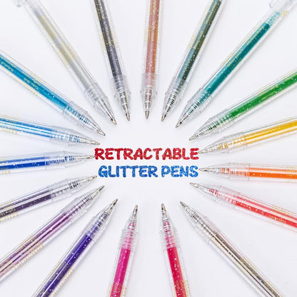 LAST DAY BUY 1 GET 1 FREE 🎁 Glitter Gel Pens Vibrant Sparkle Colored Retractable Sparkling Gel Pen