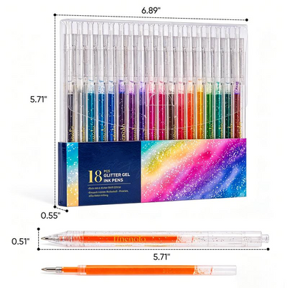 LAST DAY BUY 1 GET 1 FREE 🎁 Glitter Gel Pens Vibrant Sparkle Colored Retractable Sparkling Gel Pen