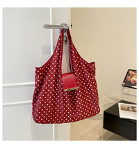 Red polka dot bag